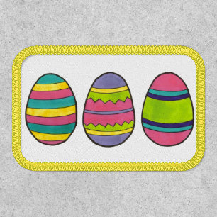 Purple Painted Happy Easter Egg Hunt Eggs Patch