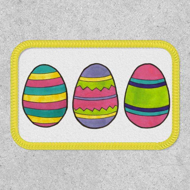 Purple Painted Happy Easter Egg Hunt Eggs Patch (Front)