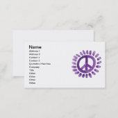purple painted peace sign Business Card (Front/Back)