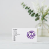 purple painted peace sign Business Card (Standing Front)