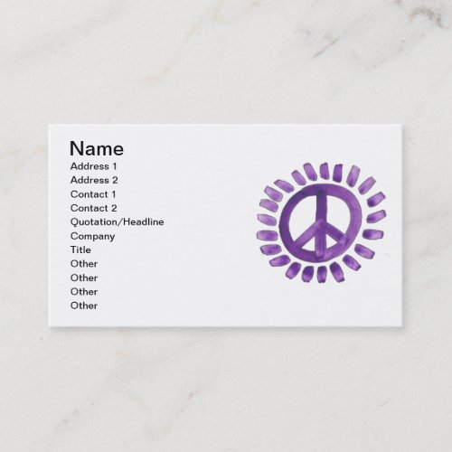 purple painted peace sign Business Card