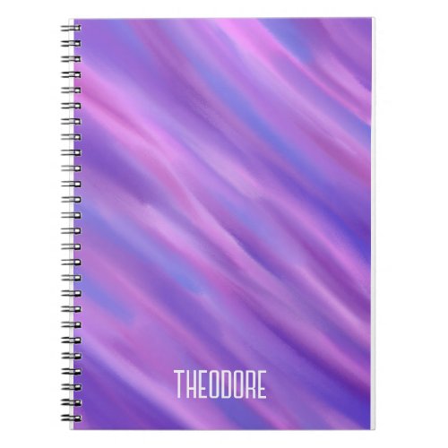 Purple Painting Art Abstract Canvas Custom Name  Notebook