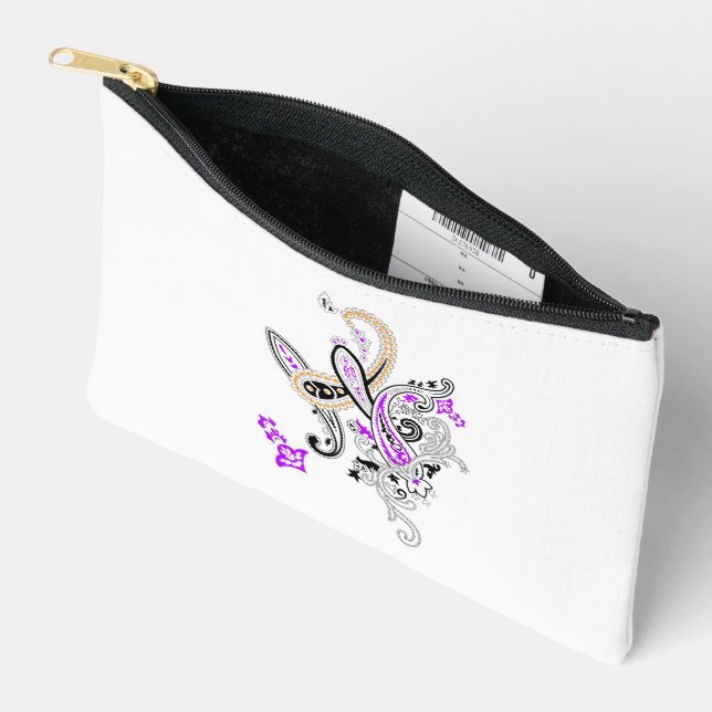 Purple Paisley Accessory Pouch (Open)