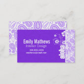 Purple Paisley; Aloha, Hibiscus Business Card (Front/Back)
