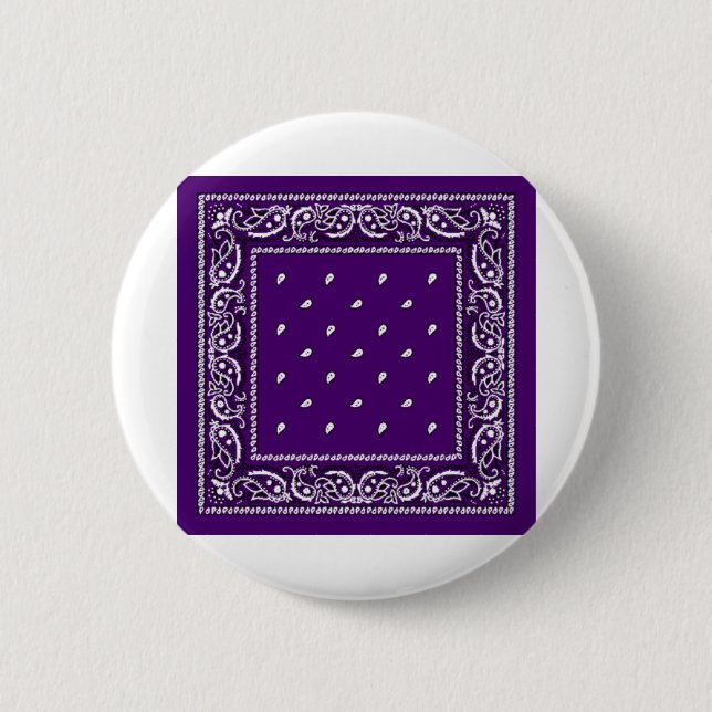Purple Paisley Bandanna Button (Front)