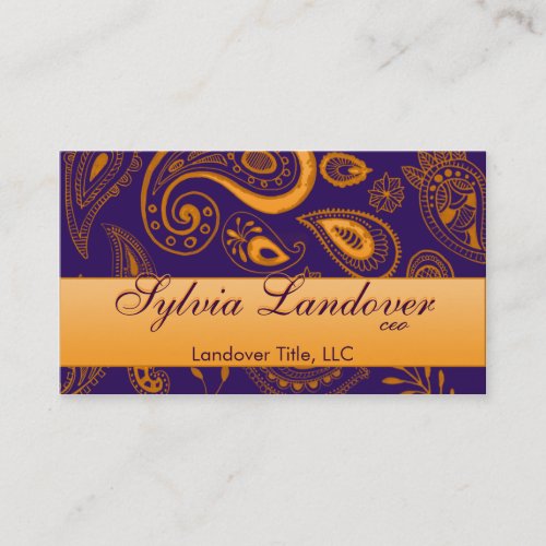 Purple Paisley Business Card Template