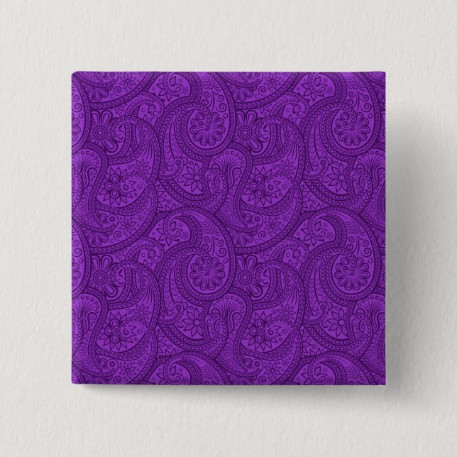 Purple Paisley Button (Front)