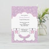 Purple Paisley Cowgirl Boots Birthday Party Invitation (Standing Front)