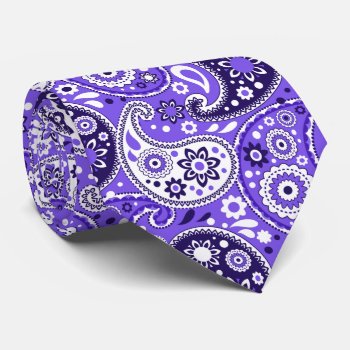 Purple Paisley Fancy Texas Country Western Neck Tie by VillageDesign at Zazzle