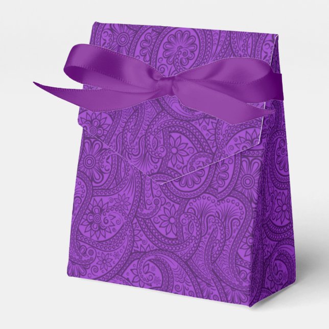 Purple Paisley Favor Boxes (Front Side)