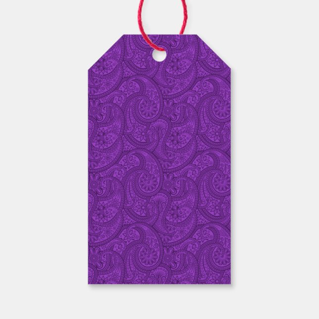 Purple Paisley Gift Tags (Back)