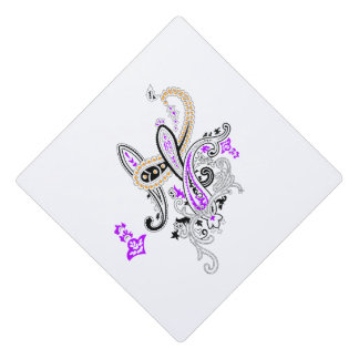 Purple Paisley Graduation Cap Topper