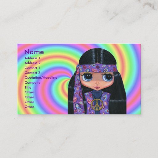 Customizable Purple Paisley Hippie Business Card