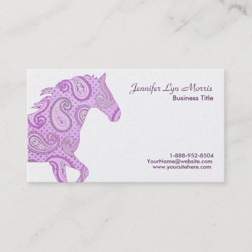 Customizable Purple Paisley Horse Business Card