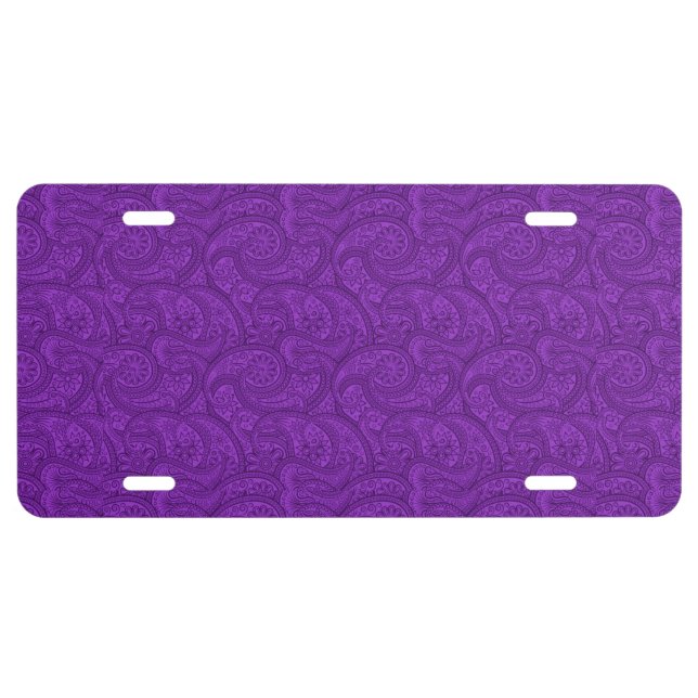 Purple Paisley License Plate (Front)
