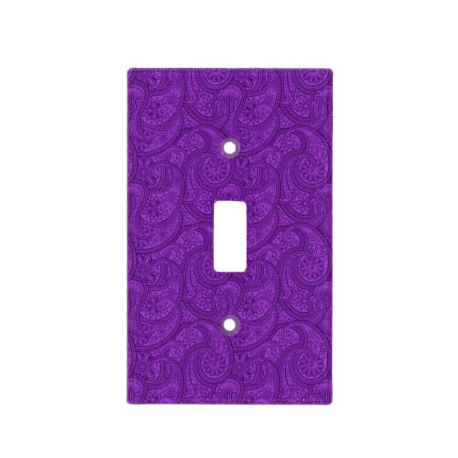 Purple Paisley Light Switch Cover (Front)