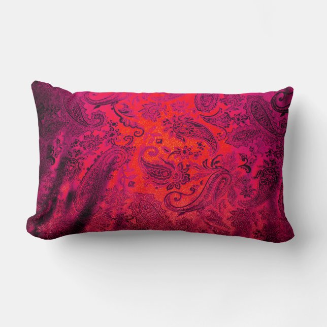 Purple Paisley Lumbar Pillow (Front)