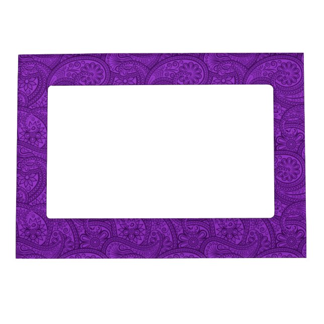Purple Paisley Magnetic Photo Frame (Front)