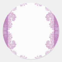 Purple Paisley middle eastern invitation Template Classic Round Sticker