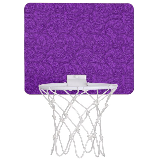 Purple Paisley Mini Basketball Hoop (Front)