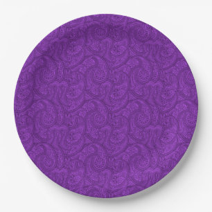 Purple Paisley Paper Plates