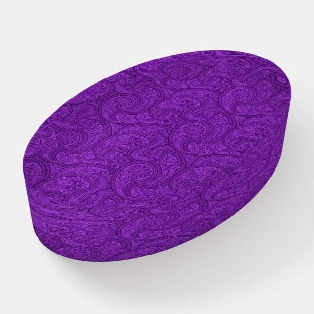 Purple Paisley Paperweight (Angled)