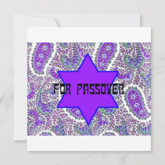 Purple Paisley Passover Greeting Card (Front)