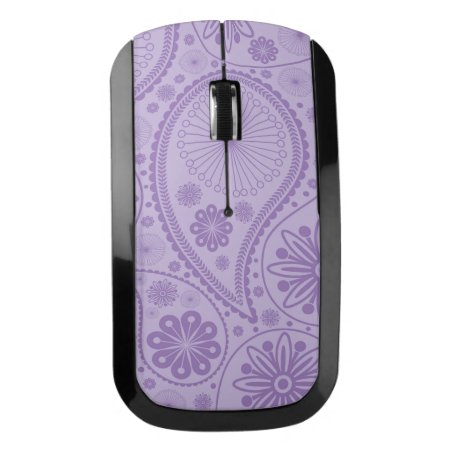 Purple Paisley Pattern Wireless Mouse