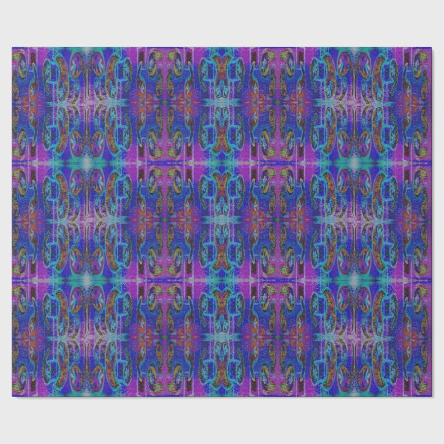 Purple Paisley Pattern Wrapping Paper (Seam)