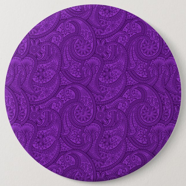 Purple Paisley Pinback Button (Front)
