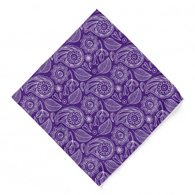 Purple Paisley Print Bandana (Front)