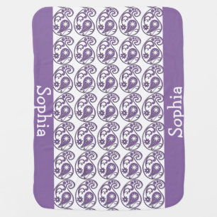 Purple Paisley Receiving Blanket