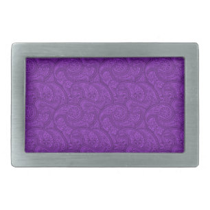 Purple Paisley Rectangular Belt Buckle