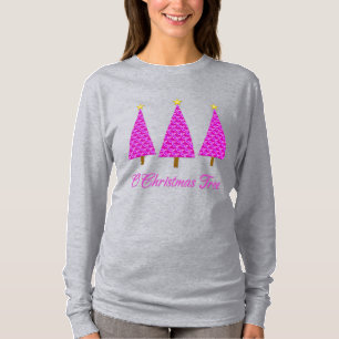 Purple Paisley Retro Modern Christmas Trees T-Shirt
