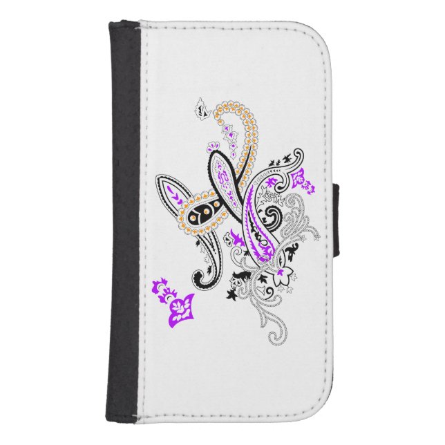 Purple Paisley Samsung Wallet Case (Front)
