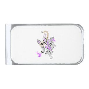 Purple Paisley Silver Money Clip