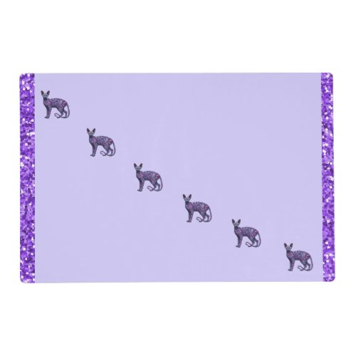 Purple Paisley Sphynx Paisley Placemat