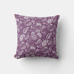 "purple paisley throw pillow" pillow