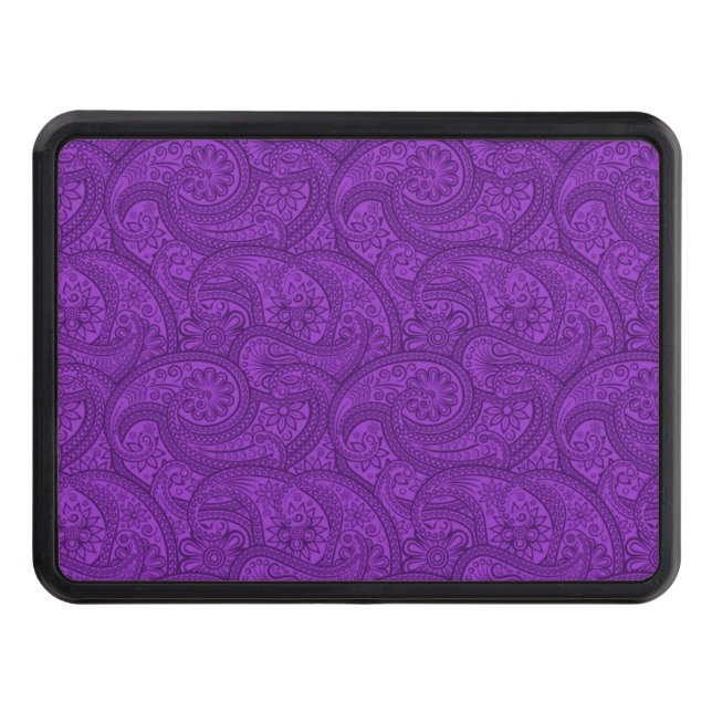 Purple Paisley Trailer Hitch Cover (Front)