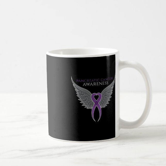 Purple Pancreatic Cancer Awareness Ribbon with Ang Coffee Mug (Right)