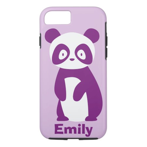 Purple Panda Any Name Personalized Phone Case
