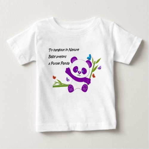 Purple Panda  Bamboo Party Baby T_Shirt
