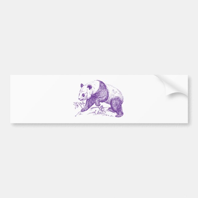 Purple Panda Bear Bumper Sticker (Front)