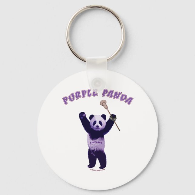 Purple Panda Lacrosse Keychain (Front)
