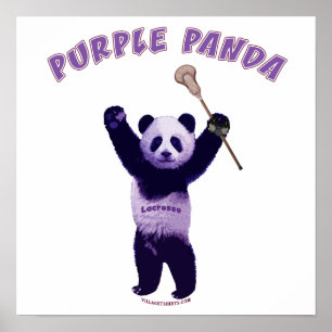Purple Panda Lacrosse Poster