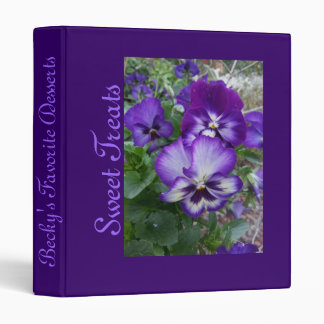 Purple Pansies 3 Ring Binder