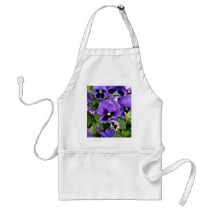 purple pansies adult apron
