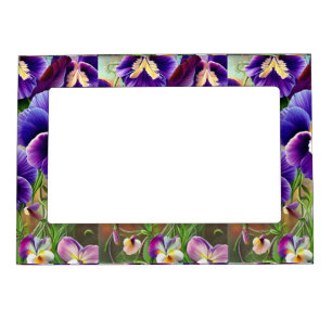 Purple Pansies -AI ART Magnetic Frame