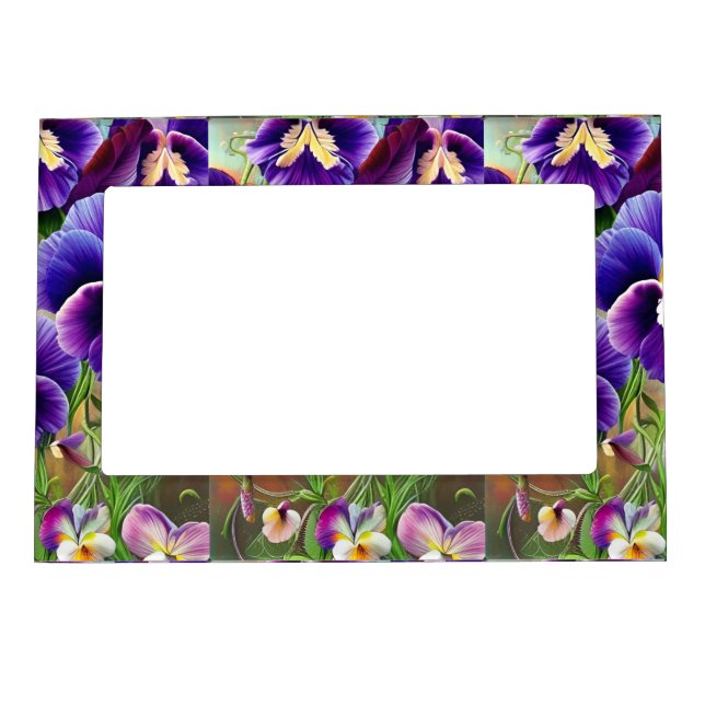 Purple Pansies -AI ART Magnetic Frame (Front)