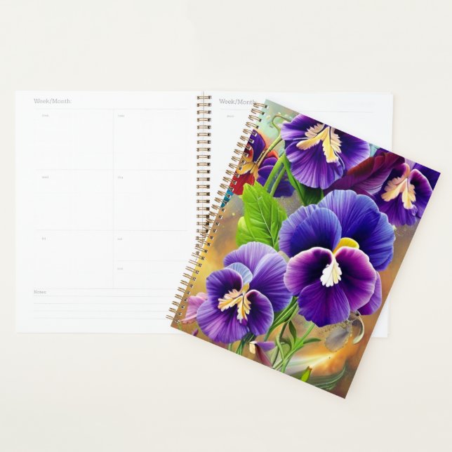 Purple Pansies -AI ART Planner (Display)